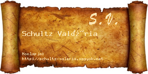 Schultz Valéria névjegykártya